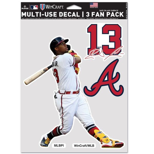 Wholesale-Atlanta Braves Multi Use 3 Fan Pack Ronald Acuna Jr.
