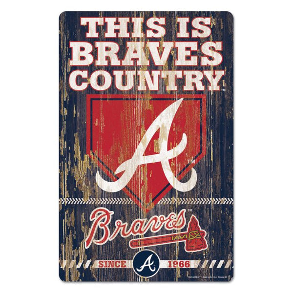 Wholesale-Atlanta Braves SLOGAN Wood Sign 11" x 17" 1/4" thick