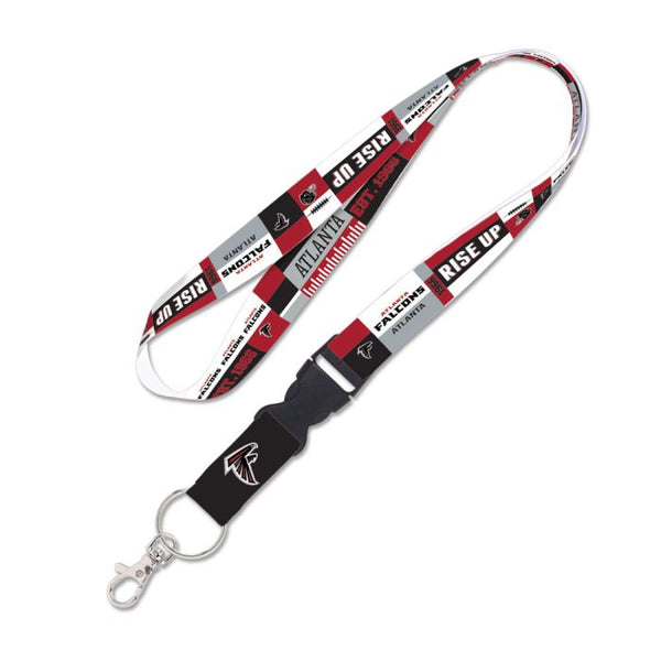 Wholesale-Atlanta Falcons Color Block Lanyard w/detachable buckle 1"