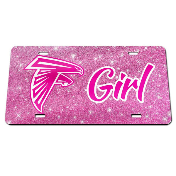 Wholesale-Atlanta Falcons GLITTER BACKGROUND Specialty Acrylic License Plate