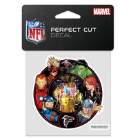 Wholesale-Atlanta Falcons / Marvel (C) 2021 Marvel Perfect Cut Color Decal 4" x 4"