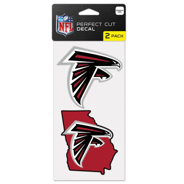 Wholesale-Atlanta Falcons STATE SHAPE Perfect Cut Decal Set of two 4"x4"