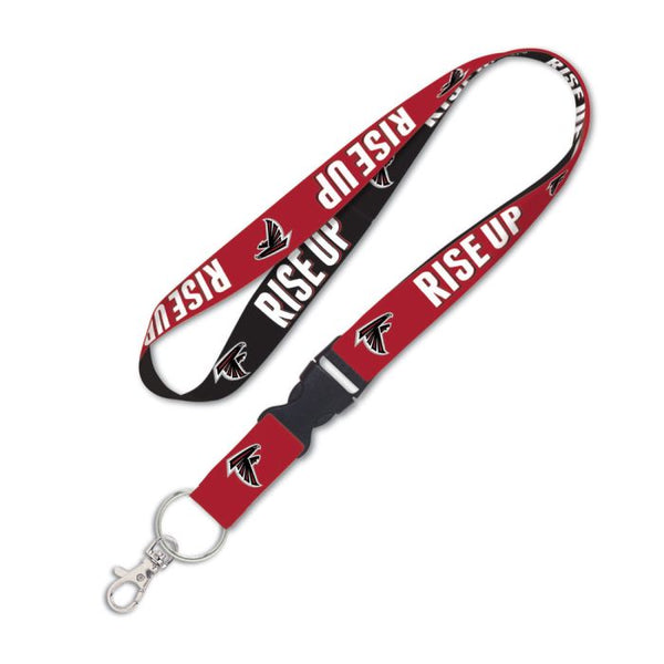 Wholesale-Atlanta Falcons Slogan Lanyard w/detachable buckle 1"