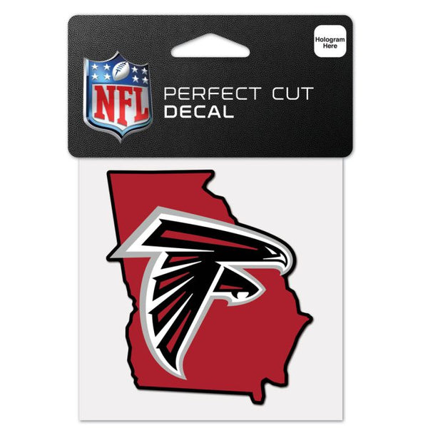 Wholesale-Atlanta Falcons State Shaped Perfect Cut Color Decal 4" x 4"