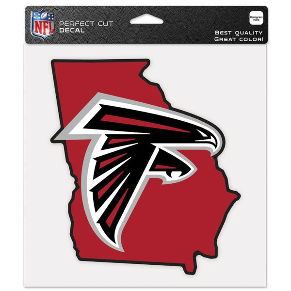 Wholesale-Atlanta Falcons State Shaped Perfect Cut Color Decal 8" x 8"