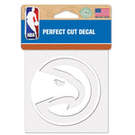 Wholesale-Atlanta Hawks Perfect Cut White Decal 4" x 4"