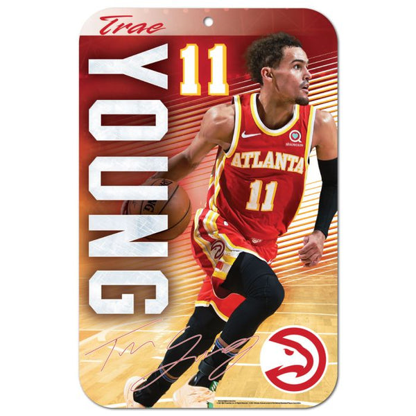 Wholesale-Atlanta Hawks Plastic Sign 11" x 17" Trae Young