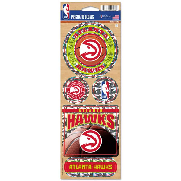 Wholesale-Atlanta Hawks Prismatic Decal 4" x 11"