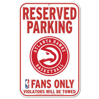 Wholesale-Atlanta Hawks Reserved Parking Plastic Sign 11" x 17"