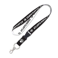 Wholesale-Atlanta Hawks black and white Lanyard w/detachable buckle 1"