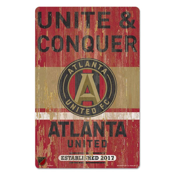 Wholesale-Atlanta United Wood Sign 11" x 17" 1/4" thick