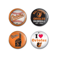 Wholesale-Baltimore Orioles Button 4 Pack 1 1/4" Rnd