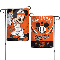 Wholesale-Baltimore Orioles / Disney Mickey Mouse Garden Flags 2 sided 12.5" x 18"