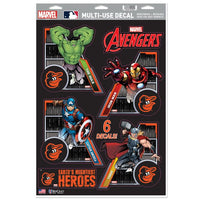 Wholesale-Baltimore Orioles / Marvel (c) 2021 MARVEL Multi-Use Decal 11" x 17"