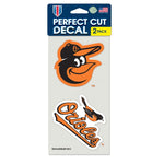 Wholesale-Baltimore Orioles Perfect Cut Decal set of two 4"x4"