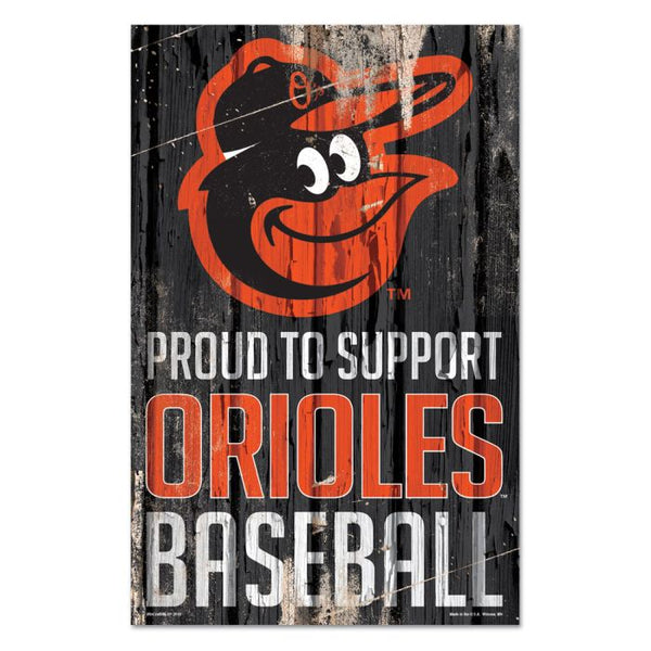 Wholesale-Baltimore Orioles Proud to Support Wood Sign 11" x 17" 1/4" thick