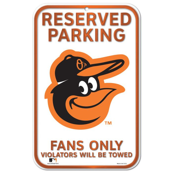 Wholesale-Baltimore Orioles Reserved Parking Plastic Sign 11" x 17"