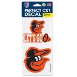 Wholesale-Baltimore Orioles SLOGAN Perfect Cut Decal Set of two 4"x4"