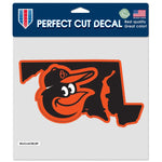 Wholesale-Baltimore Orioles State Shape Perfect Cut Color Decal 8" x 8"