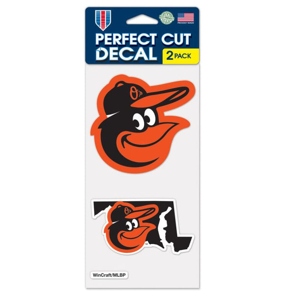 Wholesale-Baltimore Orioles State Shape Perfect Cut Decal Set of two 4"x4"