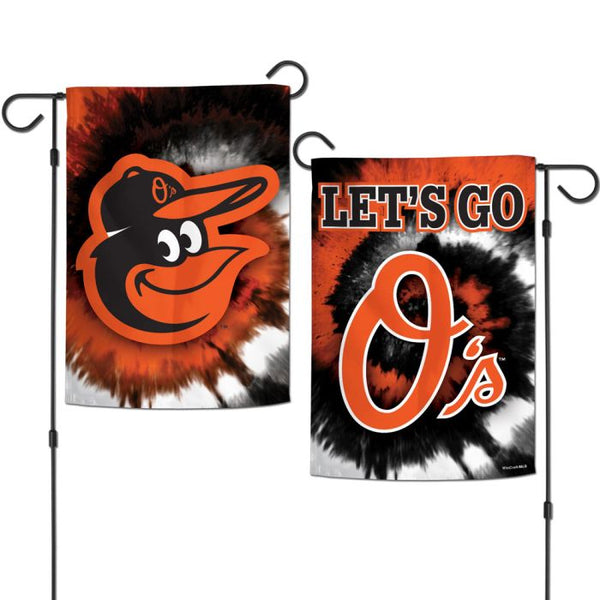 Wholesale-Baltimore Orioles Tie Dye Garden Flags 2 sided 12.5" x 18"