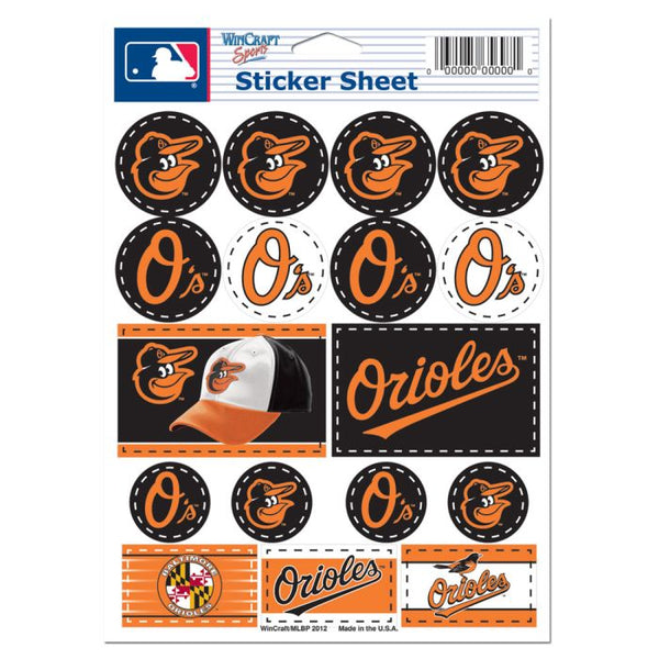 Wholesale-Baltimore Orioles Vinyl Sticker Sheet 5" x 7"