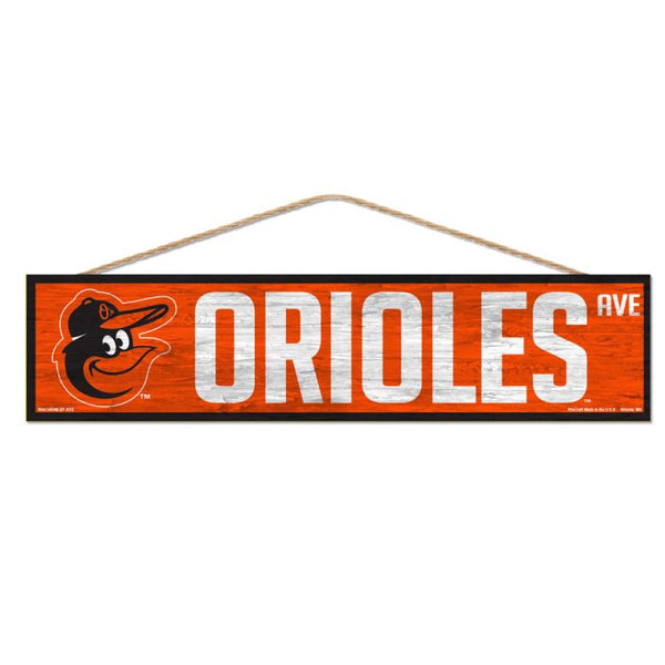 Wholesale-Baltimore Orioles Wood Sign-with Rope 4" x 17"