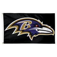 Wholesale-Baltimore Ravens Black background Flag - Deluxe 3' X 5'