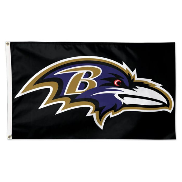 Wholesale-Baltimore Ravens Black background Flag - Deluxe 3' X 5'