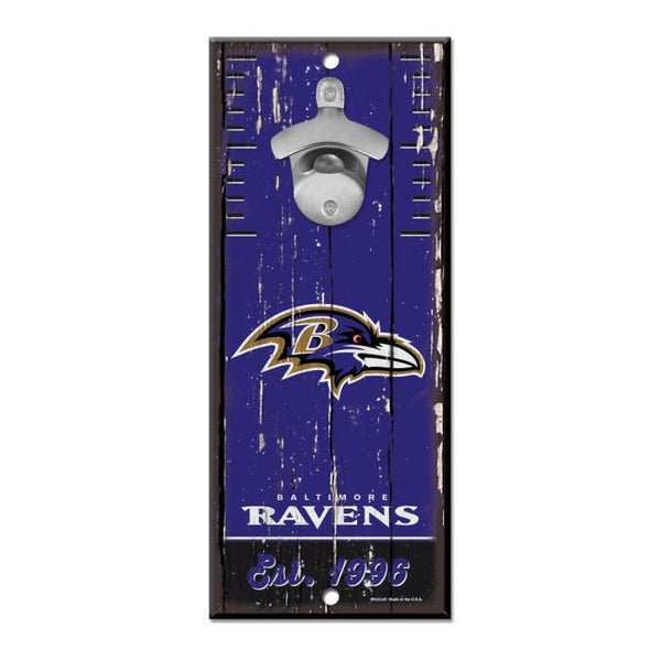 Wholesale-Baltimore Ravens Bottle Opener Sign 5x11