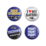 Wholesale-Baltimore Ravens Button 4 Pack 1 1/4" Rnd