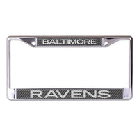 Wholesale-Baltimore Ravens CARBON Lic Plt Frame S/L Printed