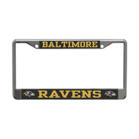 Wholesale-Baltimore Ravens CARBON Lic Plt Frame S/L Printed