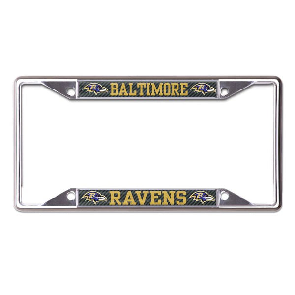 Wholesale-Baltimore Ravens CARBON Lic Plt Frame S/S Printed