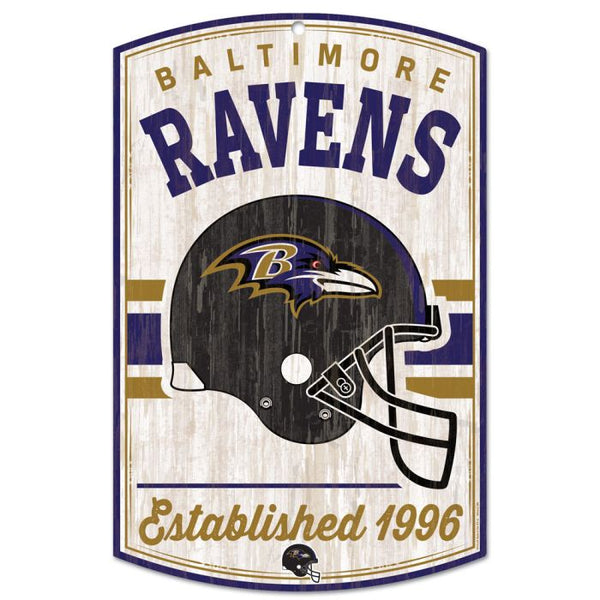 Wholesale-Baltimore Ravens / Classic Logo RETRO Wood Sign 11" x 17" 1/4" thick