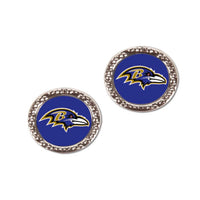 Wholesale-Baltimore Ravens Earrings Jewelry Carded Round