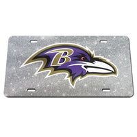 Wholesale-Baltimore Ravens GLITTER BACKGROUND Acrylic Classic License Plates