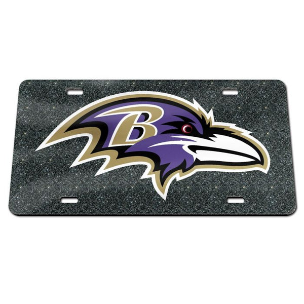 Wholesale-Baltimore Ravens GLITTER BACKGROUND Specialty Acrylic License Plate