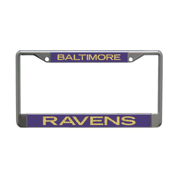 Wholesale-Baltimore Ravens GLITTER LETTERS Lic Plt Frame S/L Printed