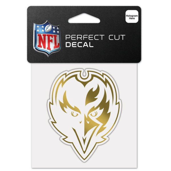 Wholesale-Baltimore Ravens Gold Decal Metallic 4" x 4"