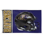 Wholesale-Baltimore Ravens Helmet Flag - Deluxe 3' X 5'