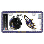 Wholesale-Baltimore Ravens License Plate Thin Frame - Plastic w/Decal