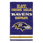 Wholesale-Baltimore Ravens / Littlest Fan NFL EAT Burp Cloth 10" x 17"