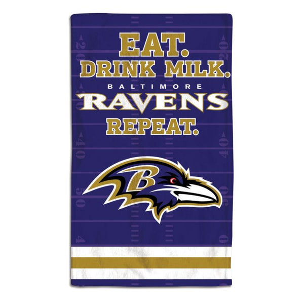 Wholesale-Baltimore Ravens / Littlest Fan NFL EAT Burp Cloth 10" x 17"