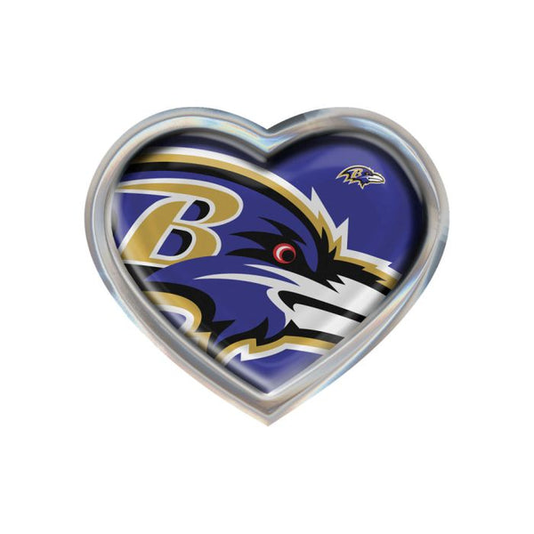 Wholesale-Baltimore Ravens MEGA Chrome Metal Domed Emblem HEART