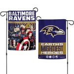 Wholesale-Baltimore Ravens / Marvel (C) 2021 Marvel Garden Flags 2 sided 12.5" x 18"