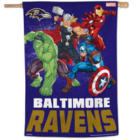 Wholesale-Baltimore Ravens / Marvel (C) 2021 Marvel Vertical Flag 28" x 40"