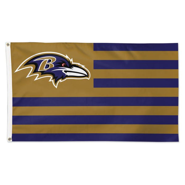 Wholesale-Baltimore Ravens / Patriotic Americana Flag - Deluxe 3' X 5'