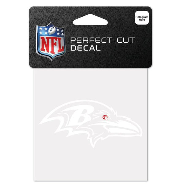 Wholesale-Baltimore Ravens Perfect Cut White Decal 4" x 4"