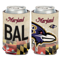 Wholesale-Baltimore Ravens STATE PLATE Can Cooler 12 oz.